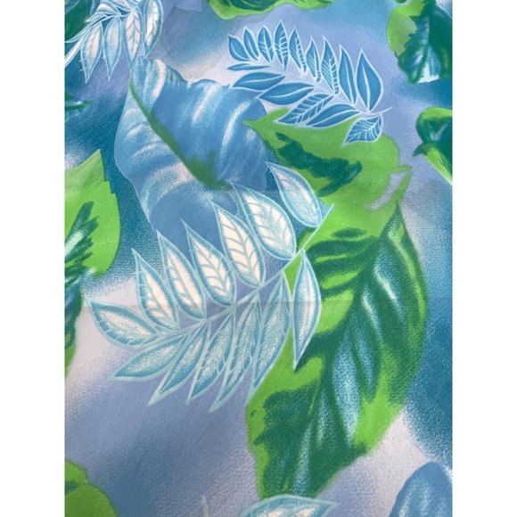 Women’s MIDI Dress 8 Spaghetti Straps High Low Ruffled Hem Blue Green Palm Trees - Picture 12 of 14